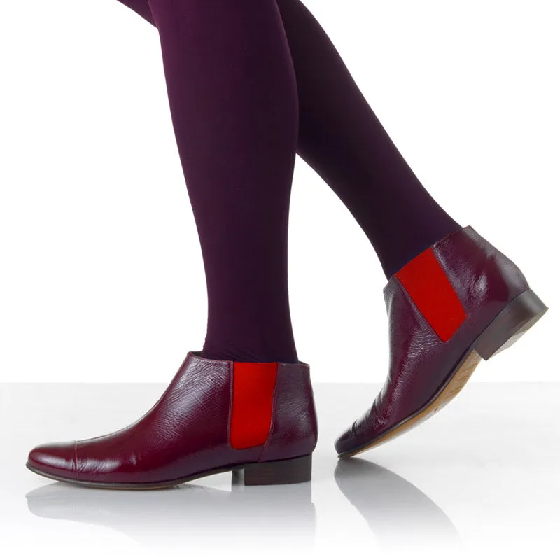 Bégum Paris Lucrèce Vogue bottines vernis bordeaux
