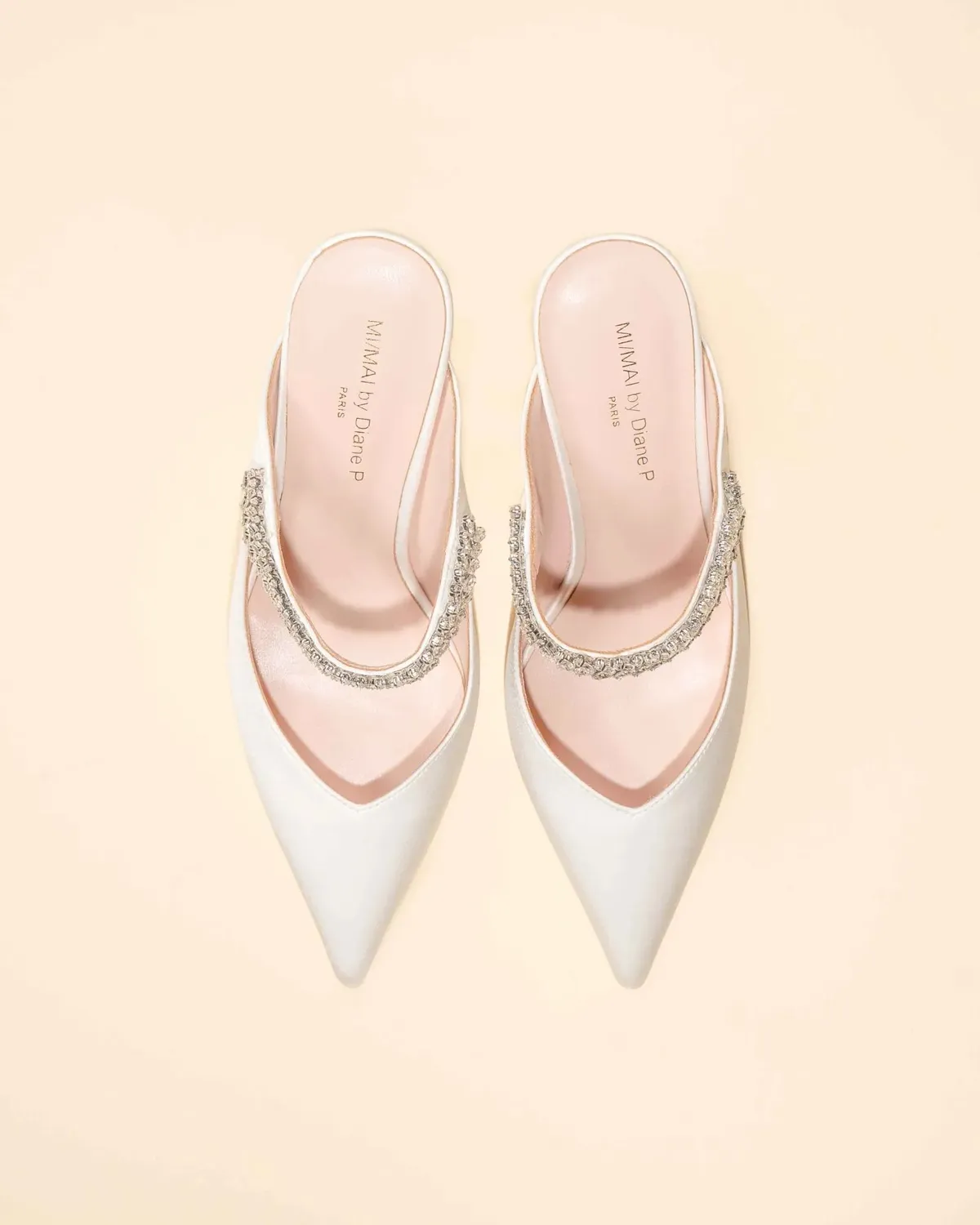 Mi/Mai Harper White Satin escarpins blancs talon 8cm