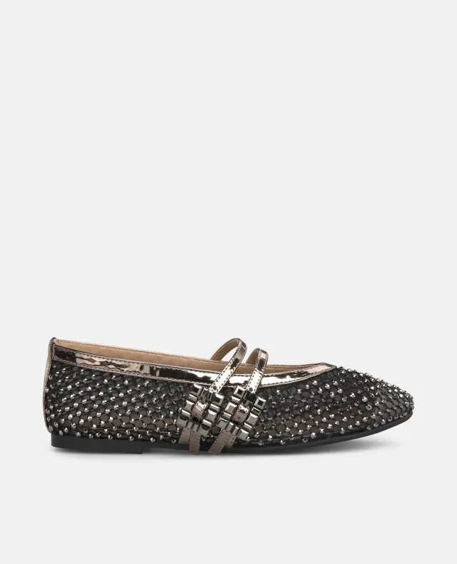 Alma en Pena I250185 ballerines argentées résille 0,8 cm