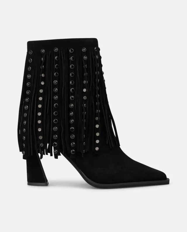Alma en Pena I260444 bottines noir franges talon 9 cm