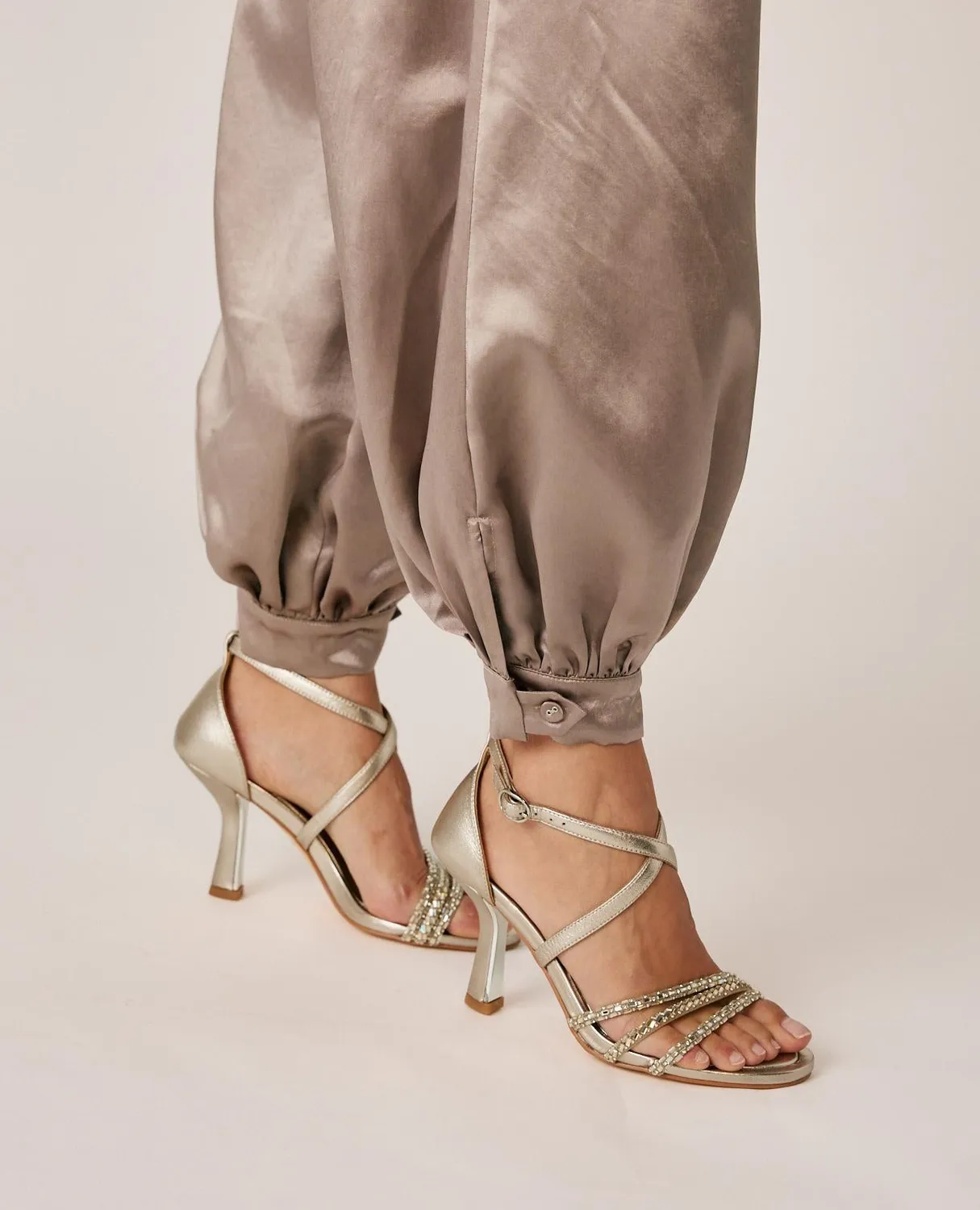 Alma en Pena I26CL1601 pantalon vison satiné