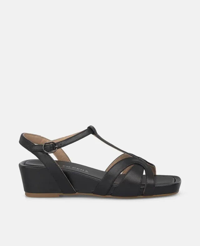 Alma en Pena V267711 sandales compensees noires cuir