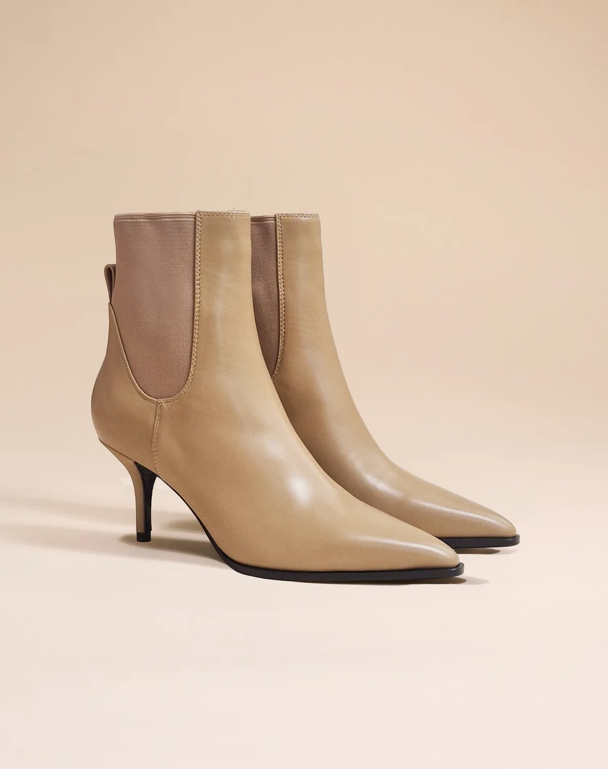 Mi/Mai Marise Nude bottines cuir beige talon aiguille