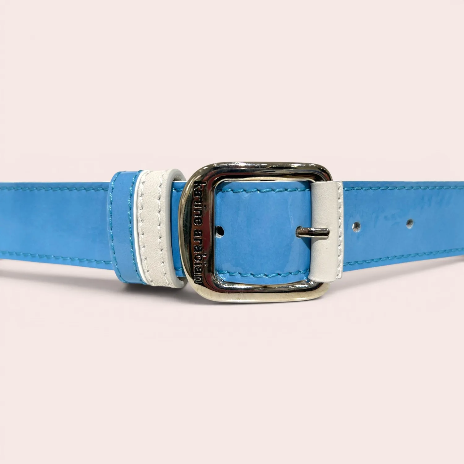 Karine Arabian Ortiz ceinture cuir verni bleu Maya