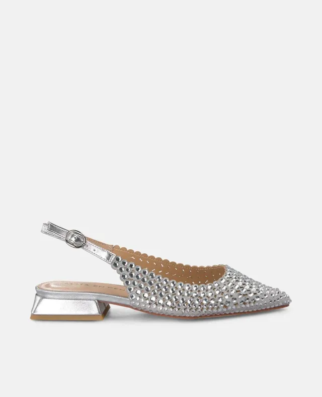 Alma en Pena V250488 ballerines argenté strass 2 cm