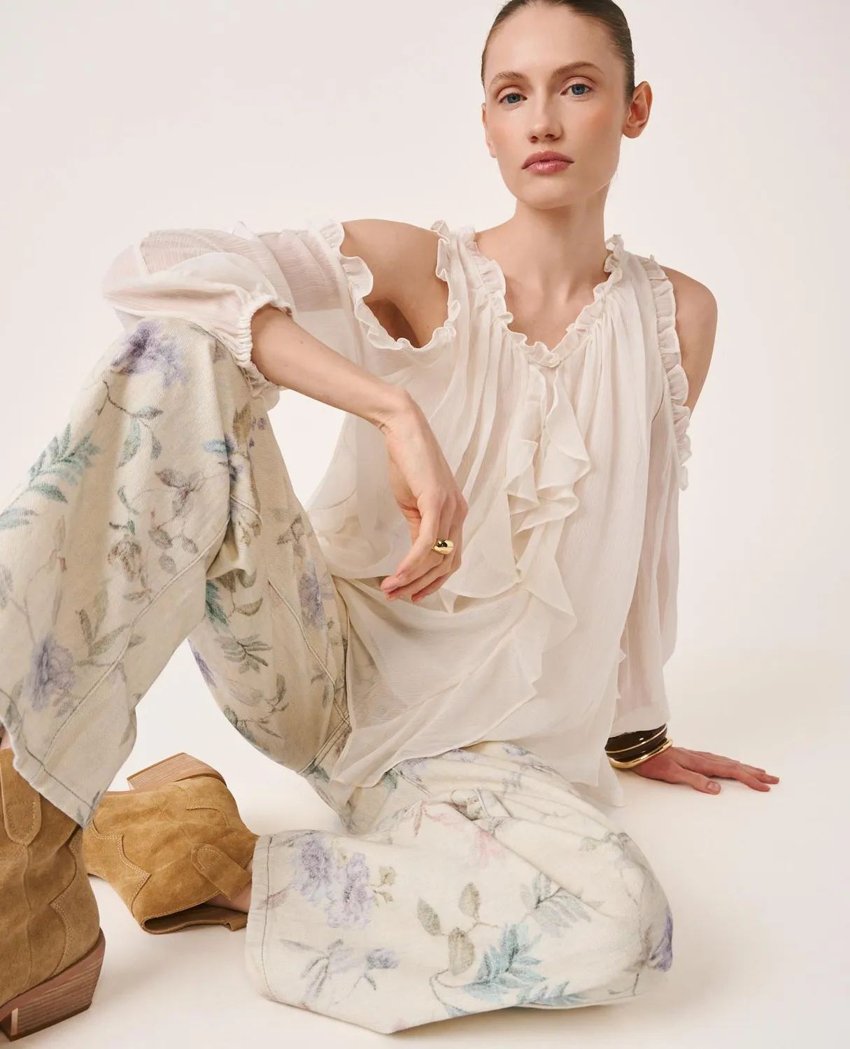 Alma en Pena V26CL0510 blouse blanche épaules nues
