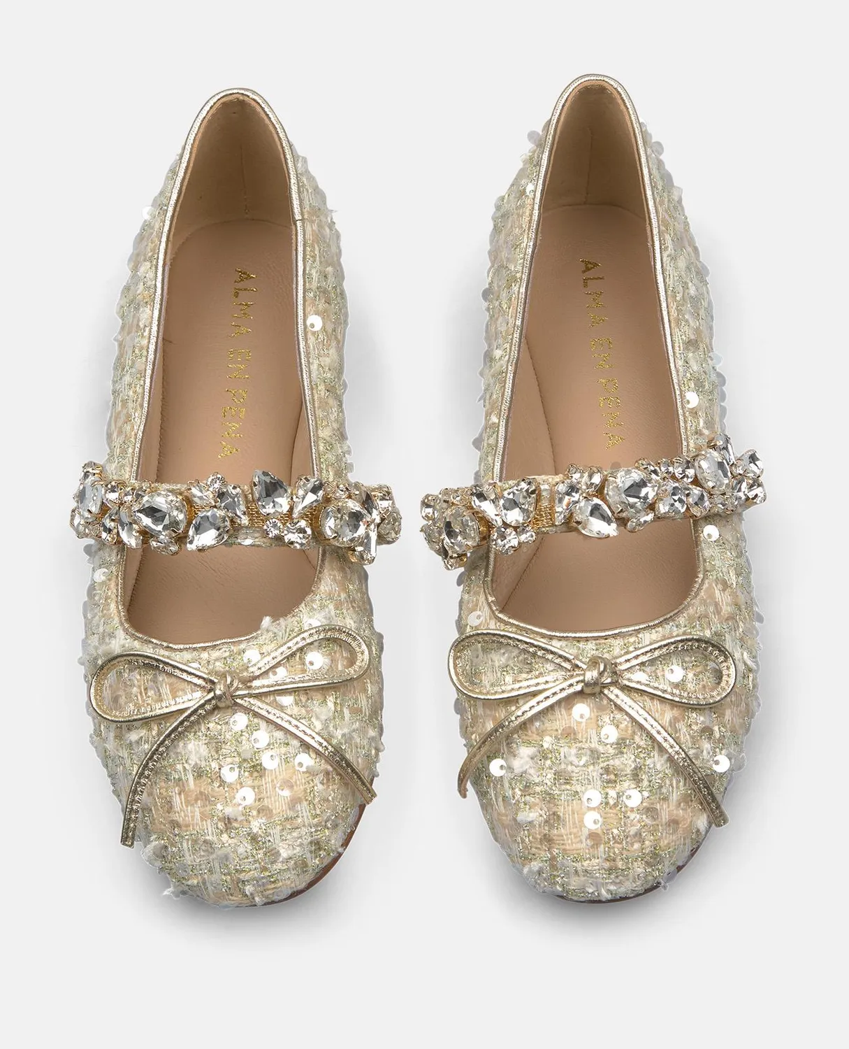 Alma en Pena V250533 ballerines tweed doré