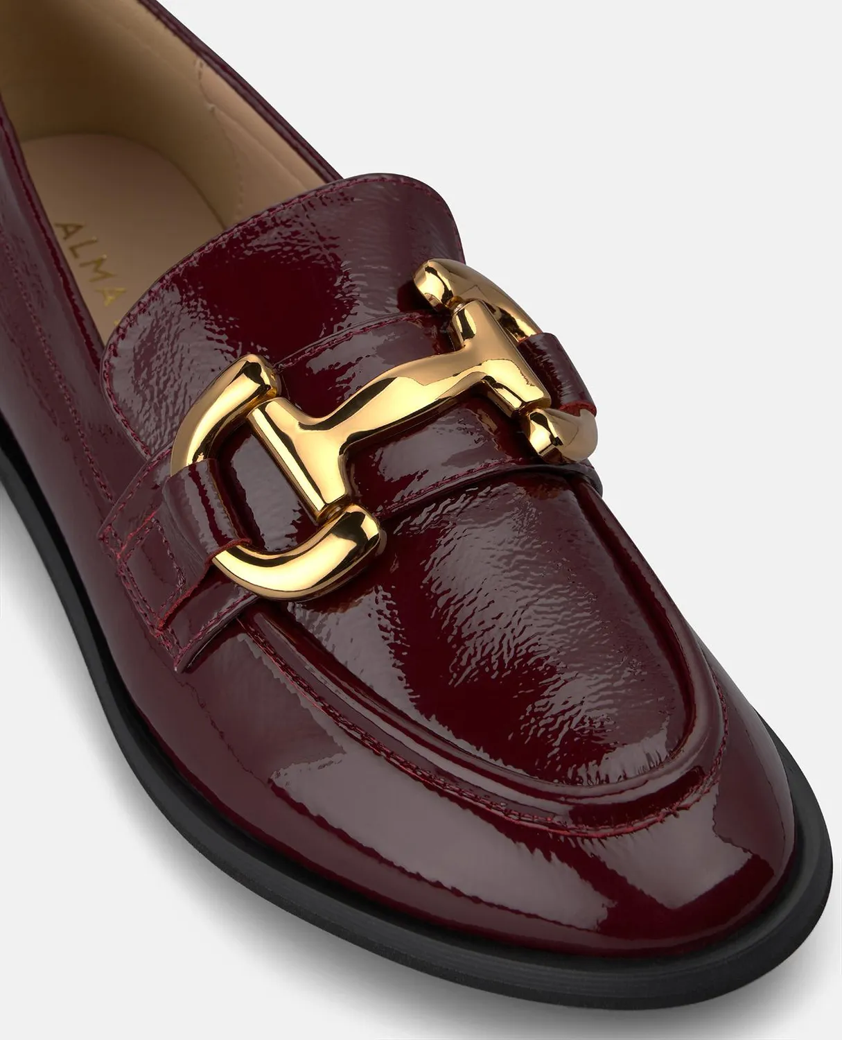 ALMA EN PENA I260122C mocassins vernis bordeaux cuir plat