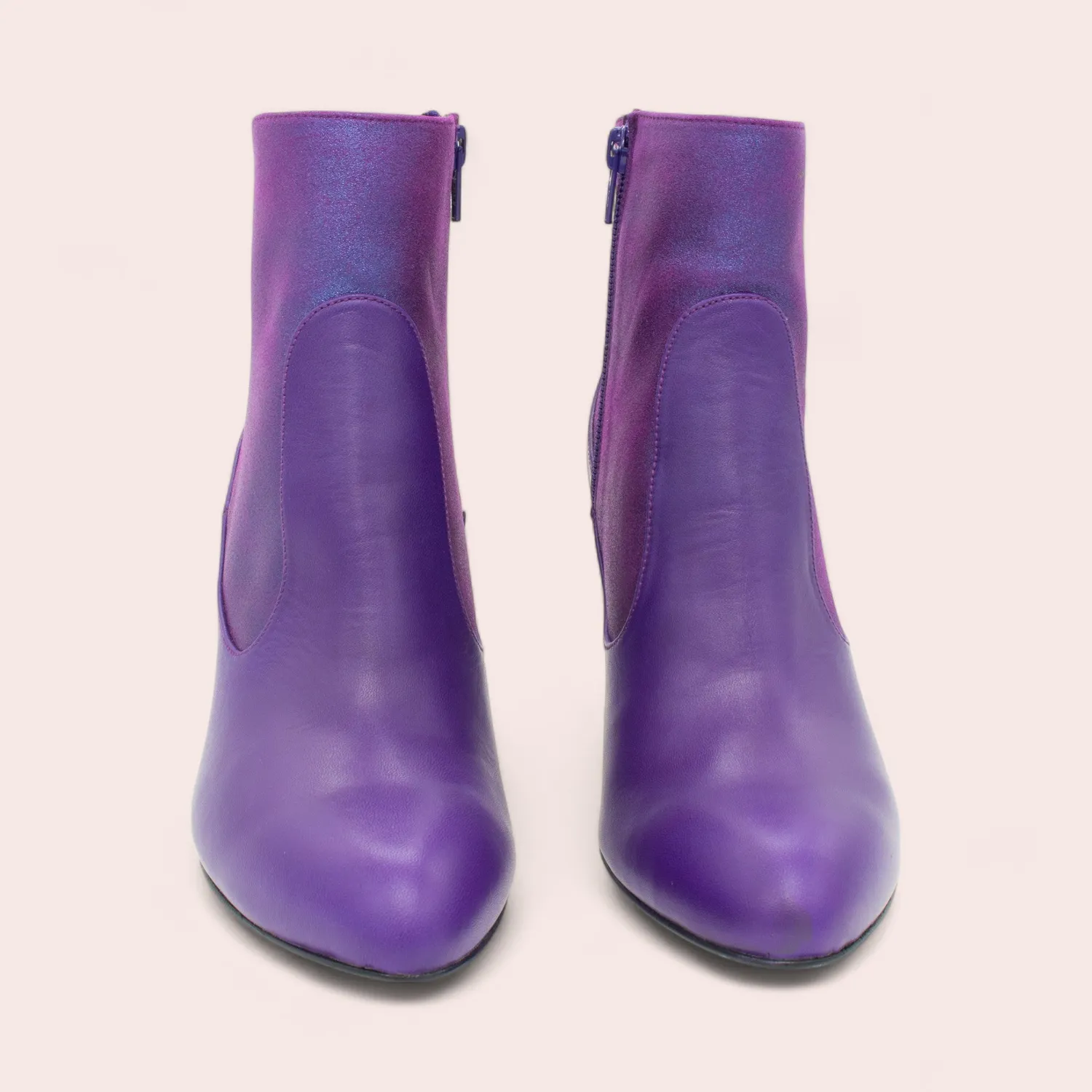 Karine Arabian Forrester bottines cuir violet talon 8cm