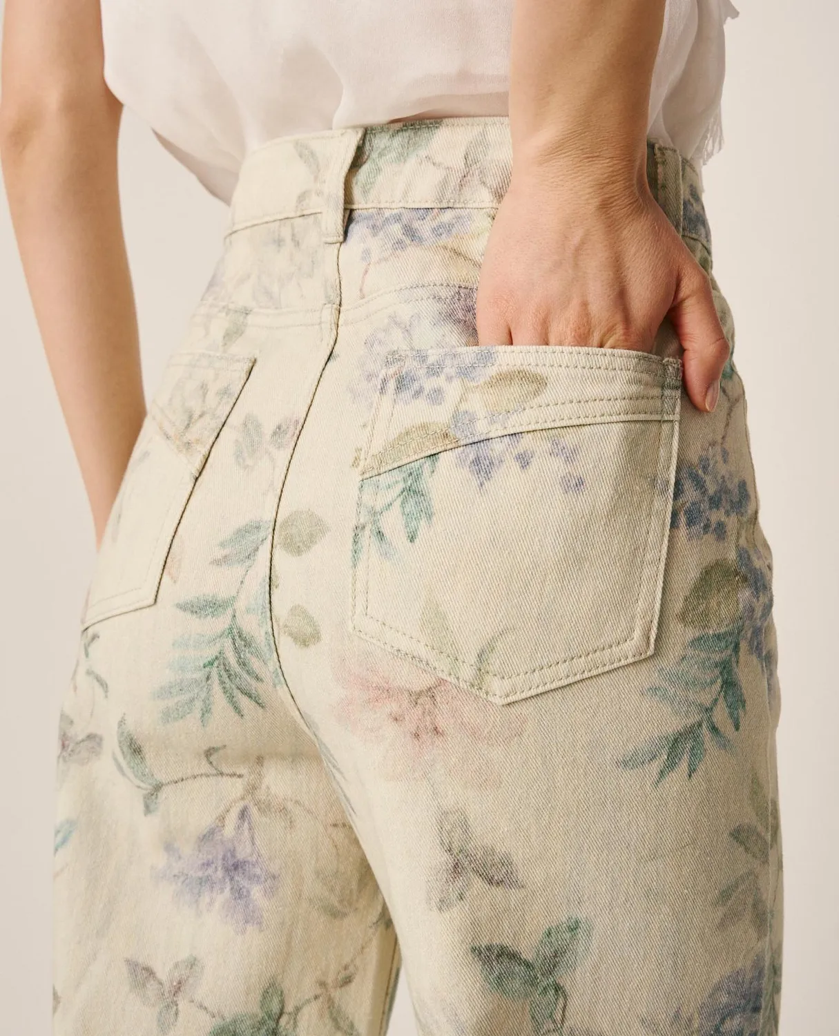 Alma en Pena V26CL1622 pantalon floral coton multicolore