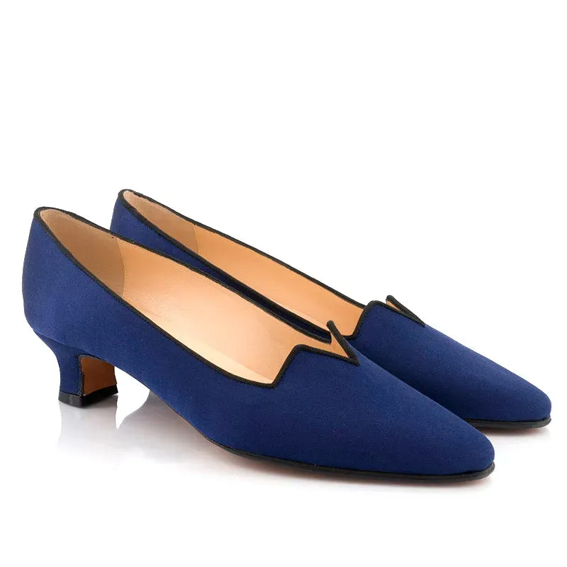 Bégum Paris Marquise escarpins satin bleu foncé