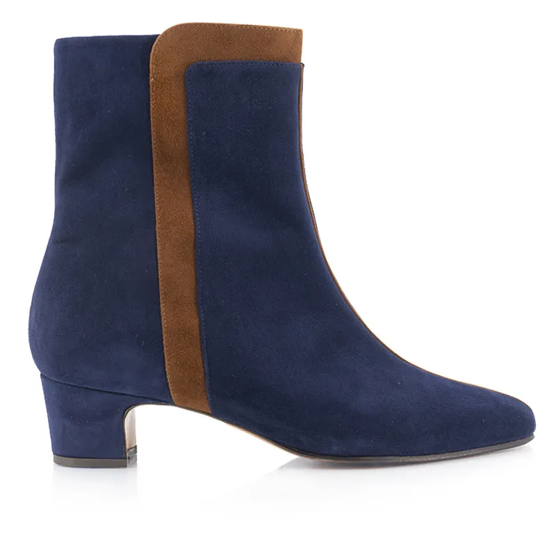 Bégum Paris Chéri bottines marine velours zip 3 cm