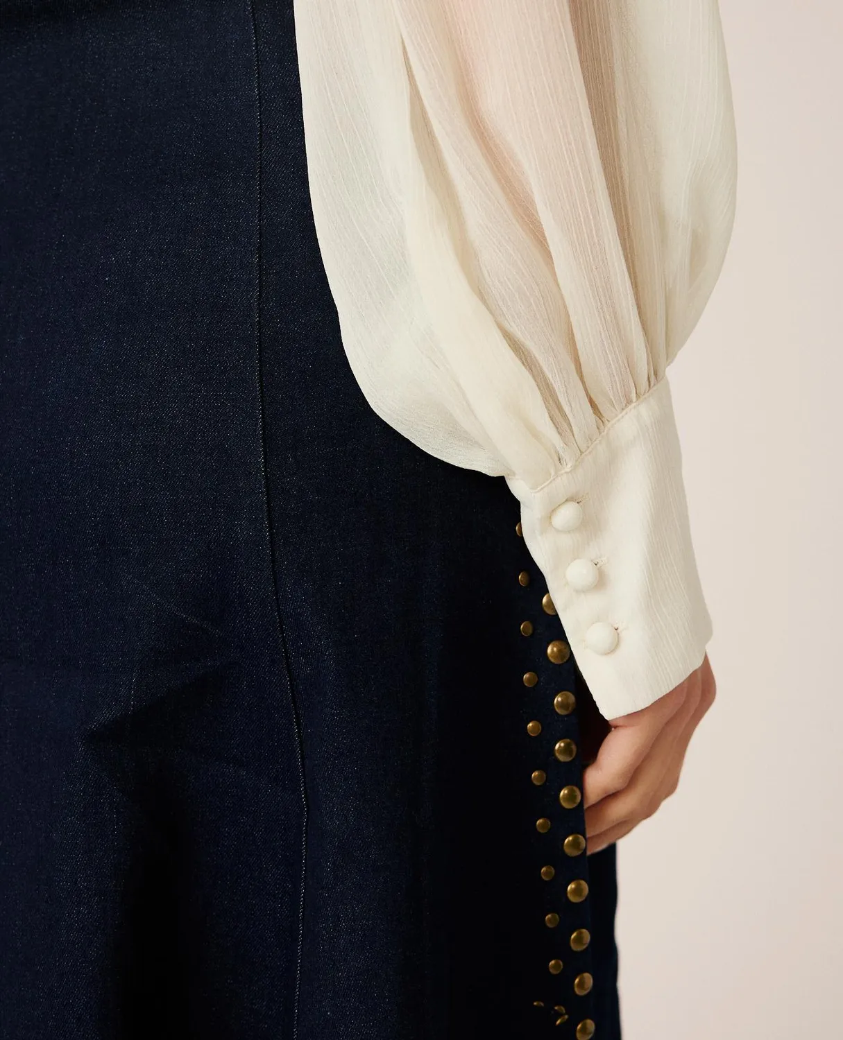 Alma en Pena I26CL0511 blouse gaze blanche drapée