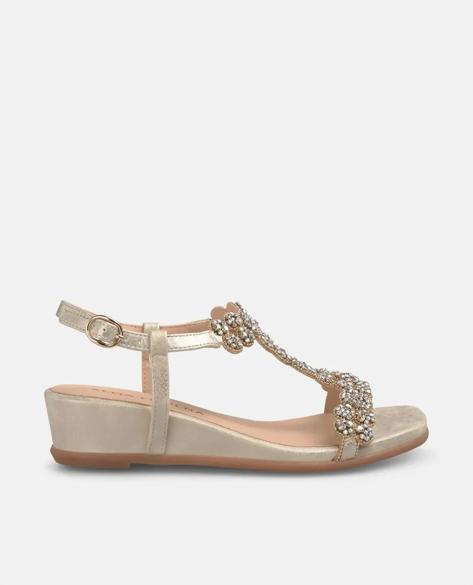 Alma en Pena V2551782 compensées doré bijou talon 4,5 cm