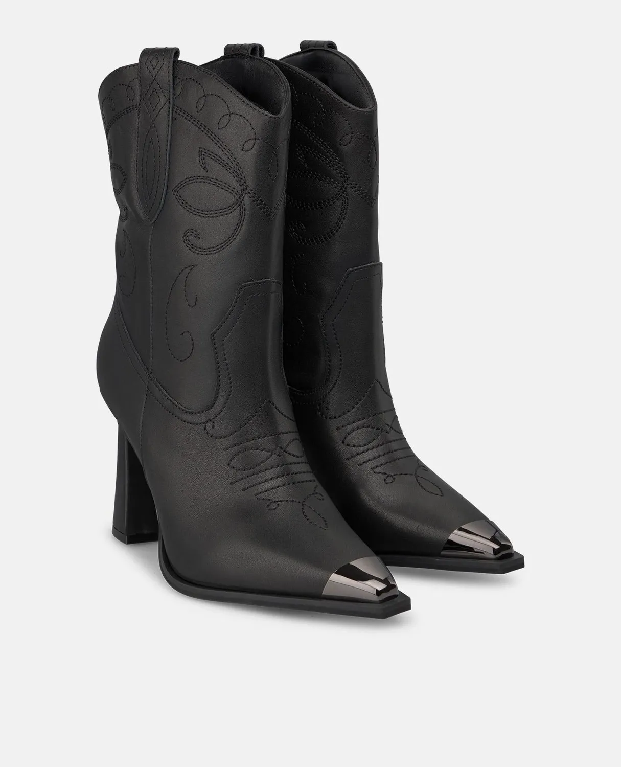 Alma en Pena I250647 bottines talon noir brodé 9,5 cm