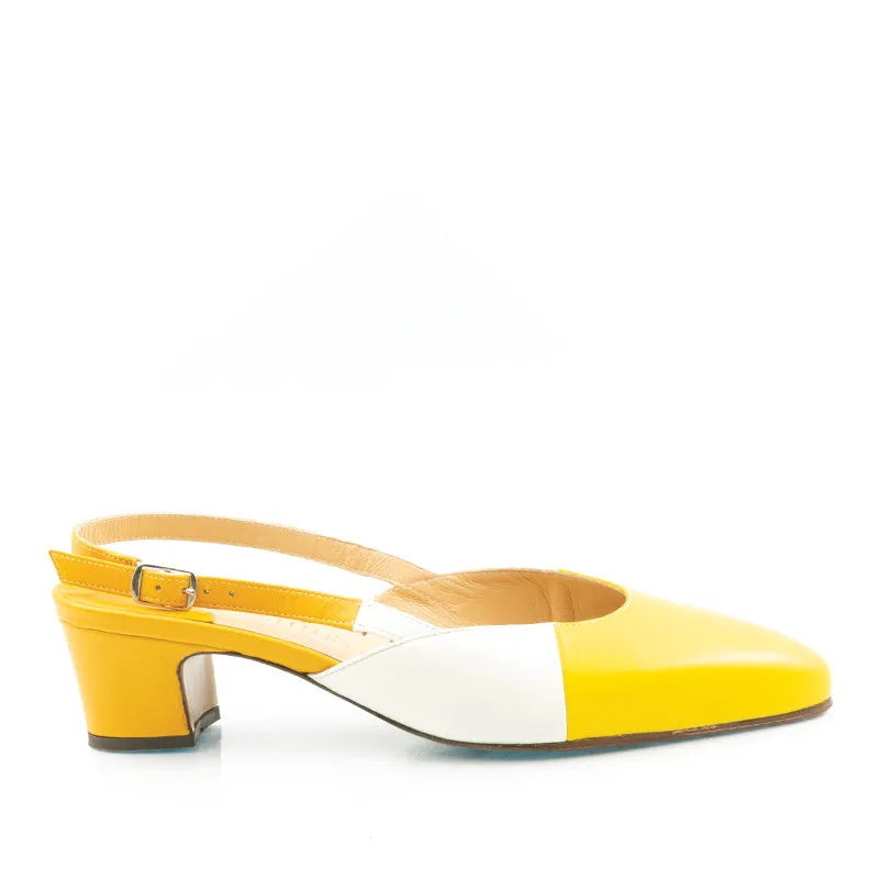 Bégum Paris Trianon escarpins slingback bleu 3,5 cm