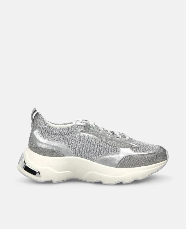 Alma en Pena V2652602 sneakers argentés plateforme 4,5 cm