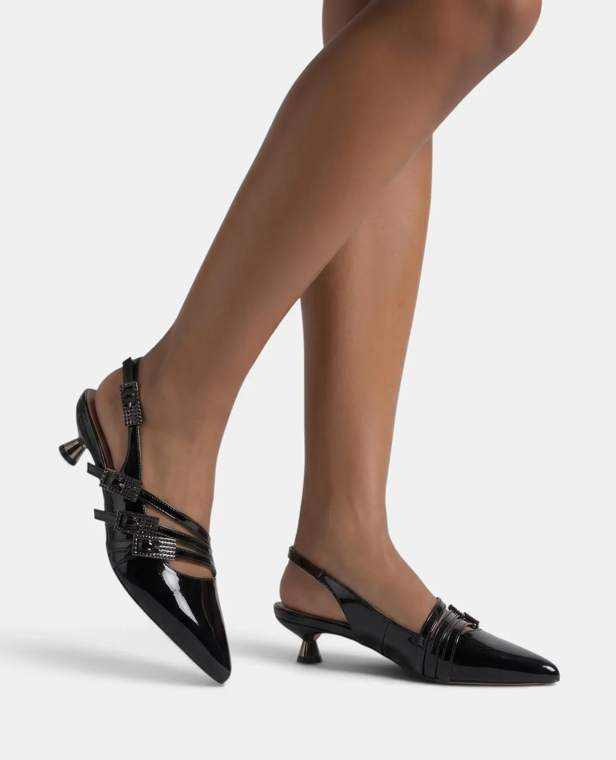 Alma en Pena I260206 escarpins vernis noirs talon 4 cm