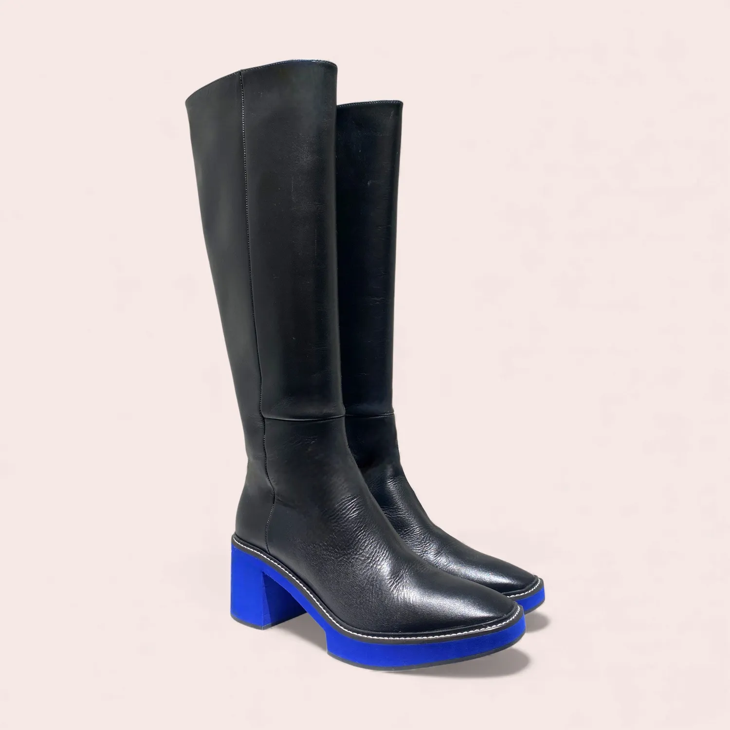 Karine Arabian BRANDON bottes cuir noir compensé 70 mm