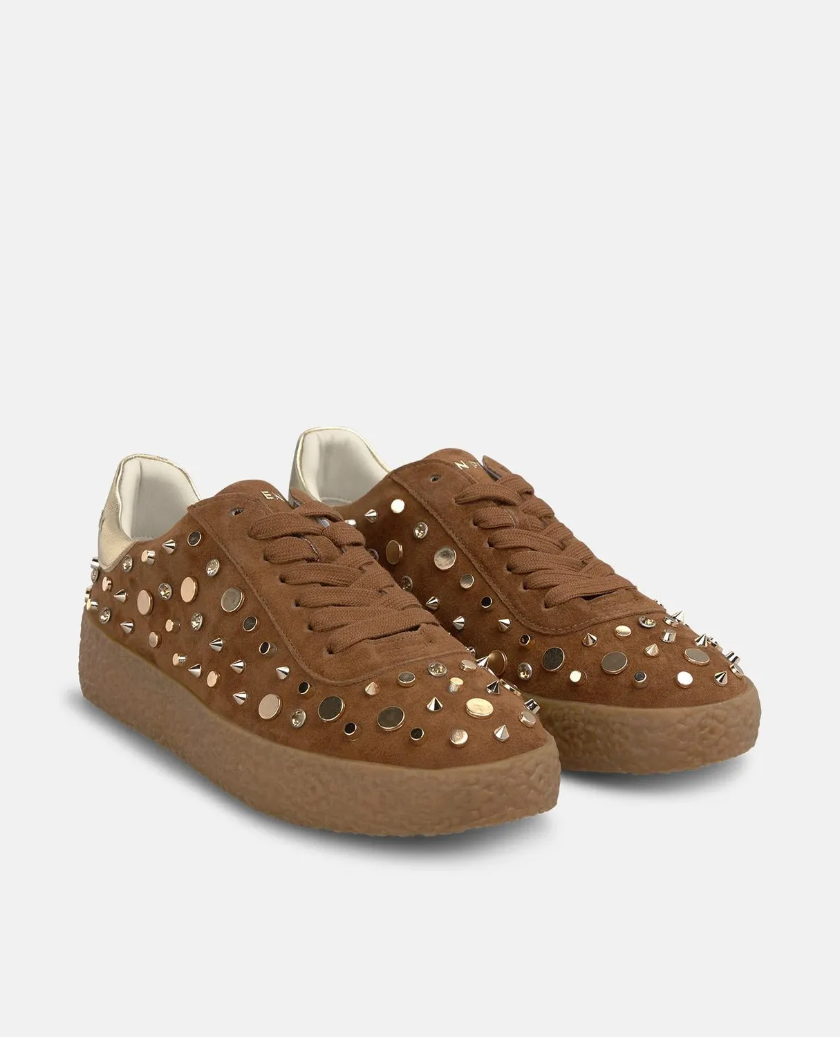 Alma en Pena I261106 sneakers daim marron cloutées