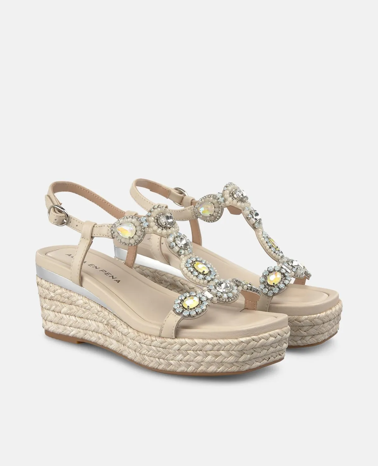 Alma en Pena V266501 sandales compensées strass glace 7,5 cm