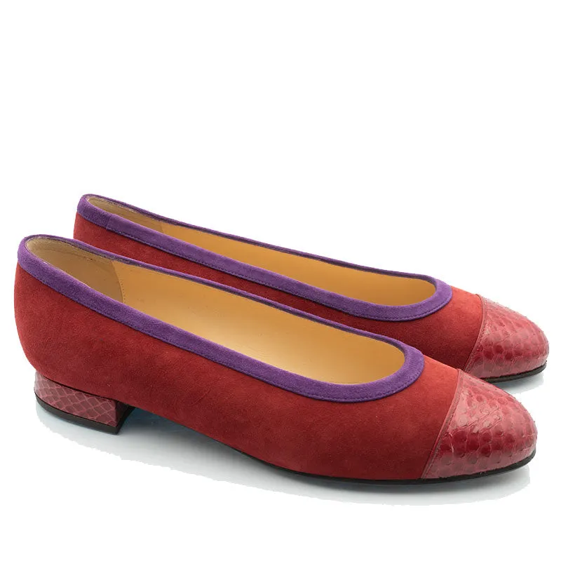 Bégum Paris Gabrielle ballerine bout python 1,5 cm