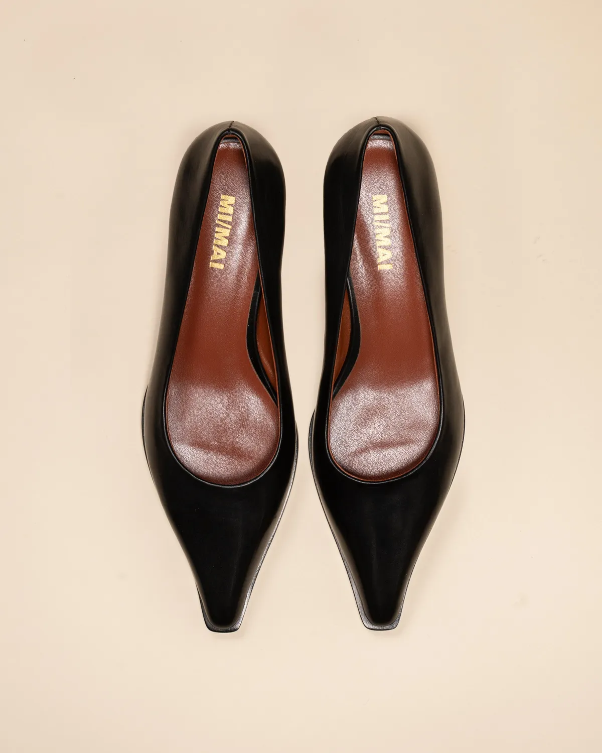 Mi/Mai Ray Black escarpins cuir noir bout pointu