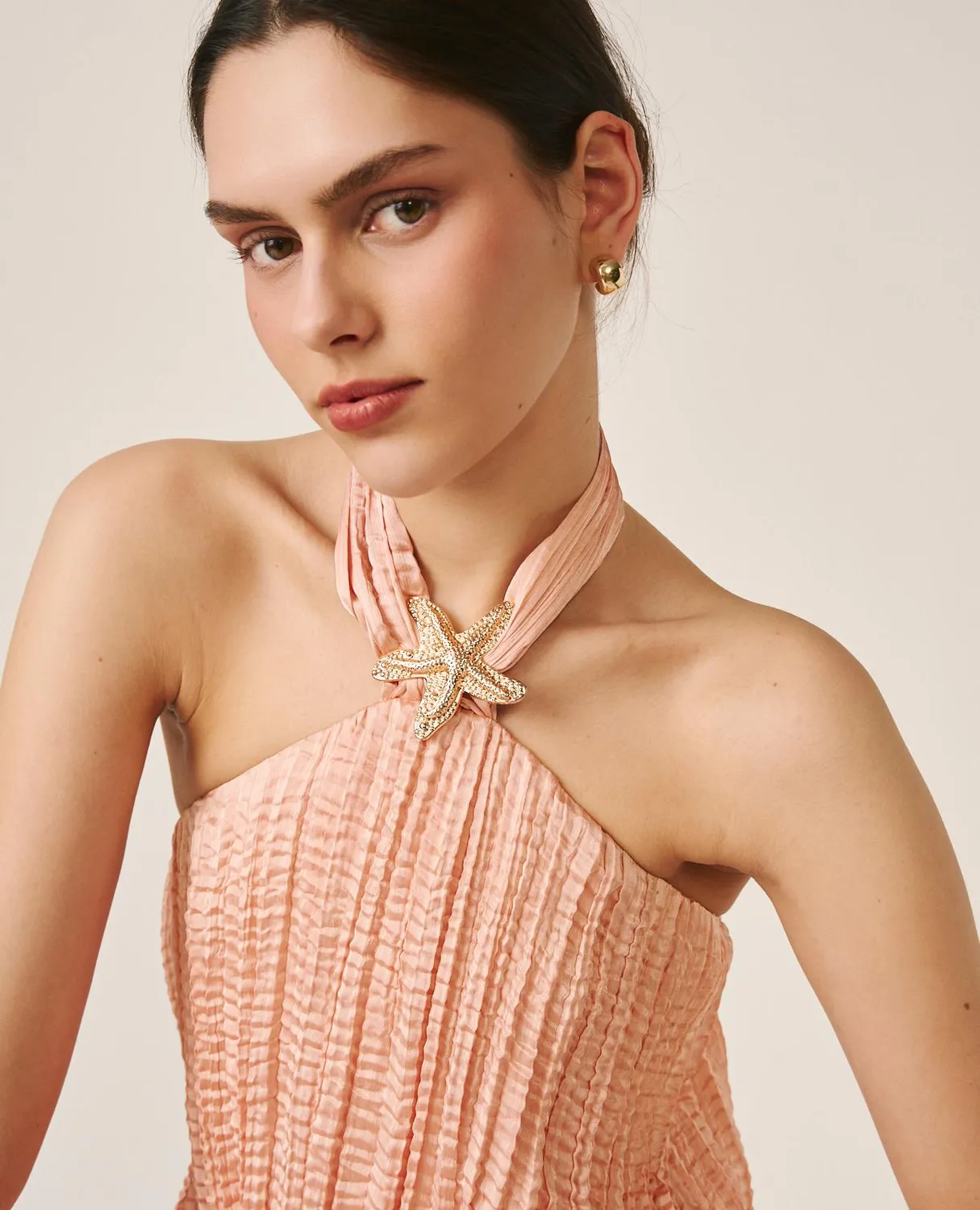 Alma en Pena V26CL0514 blouse satin froissé rose