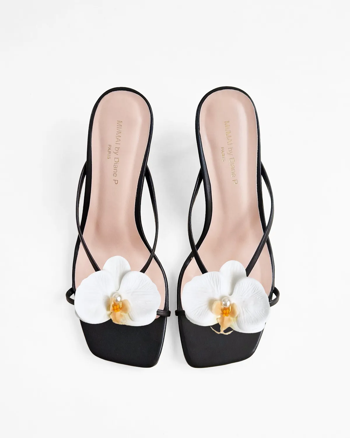 Mi/Mai Lagos Black mules cuir 4 accessoires interchangeables
