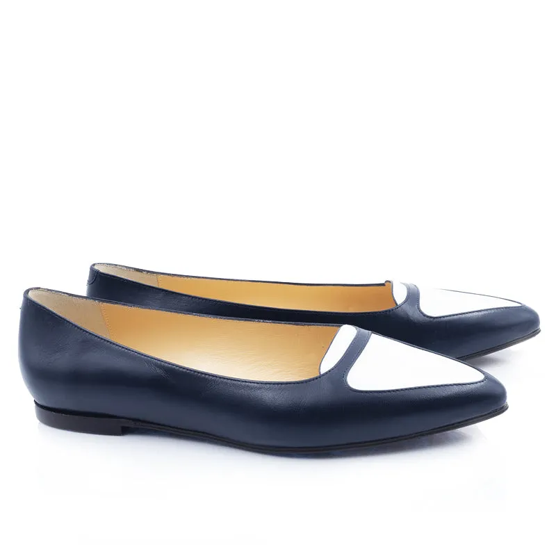 Bégum Paris Litchi ballerine bicolore cuir