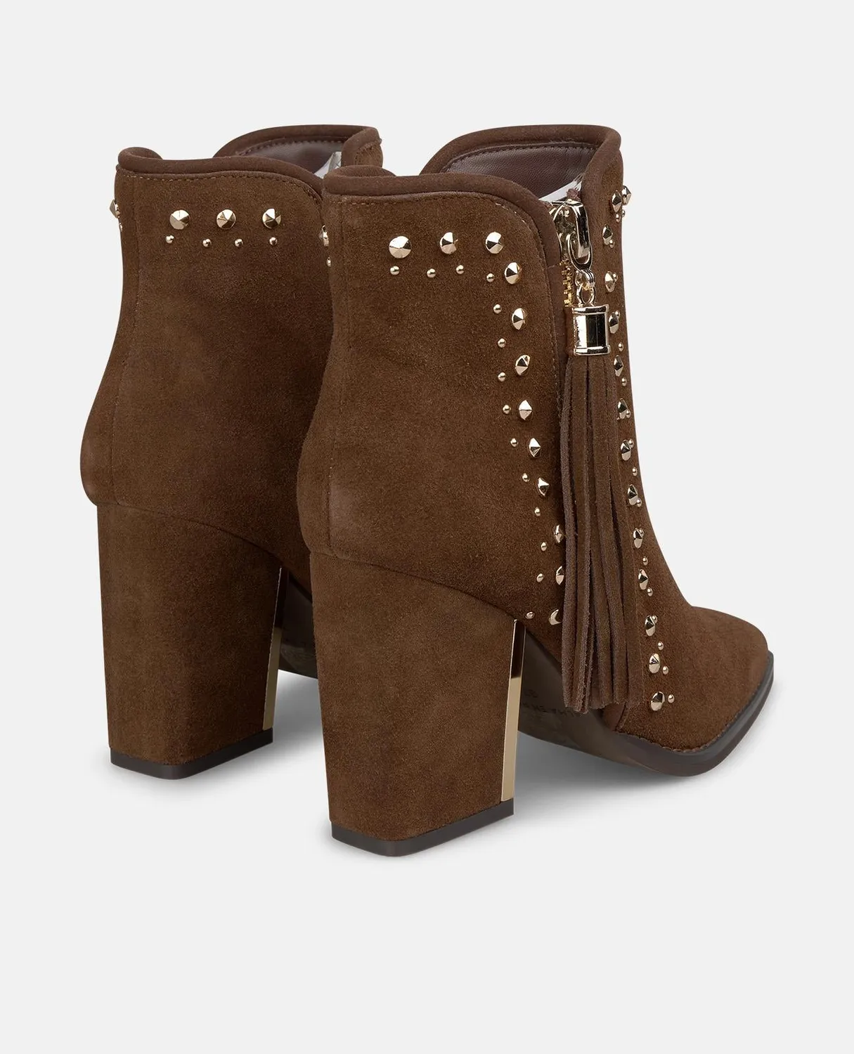 Alma en Pena I2652150C bottines cuir camel clous talon bloc