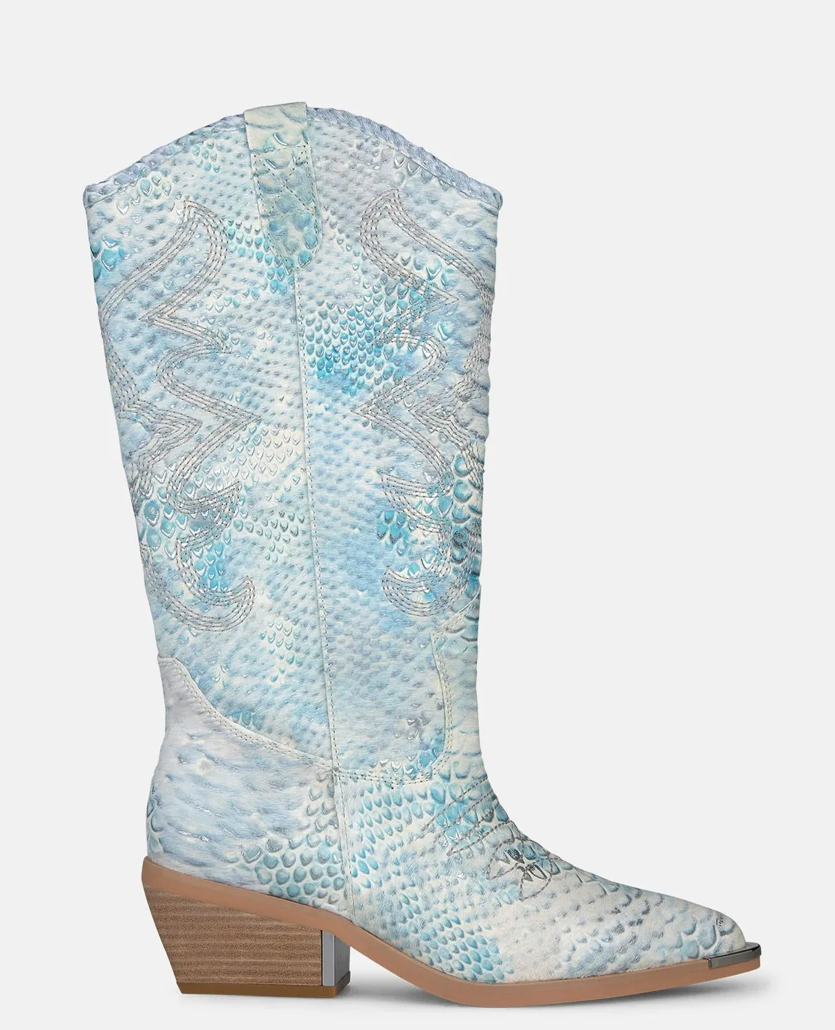 Alma en Pena V260254 bottes cowboy turquoise cuir 4 cm