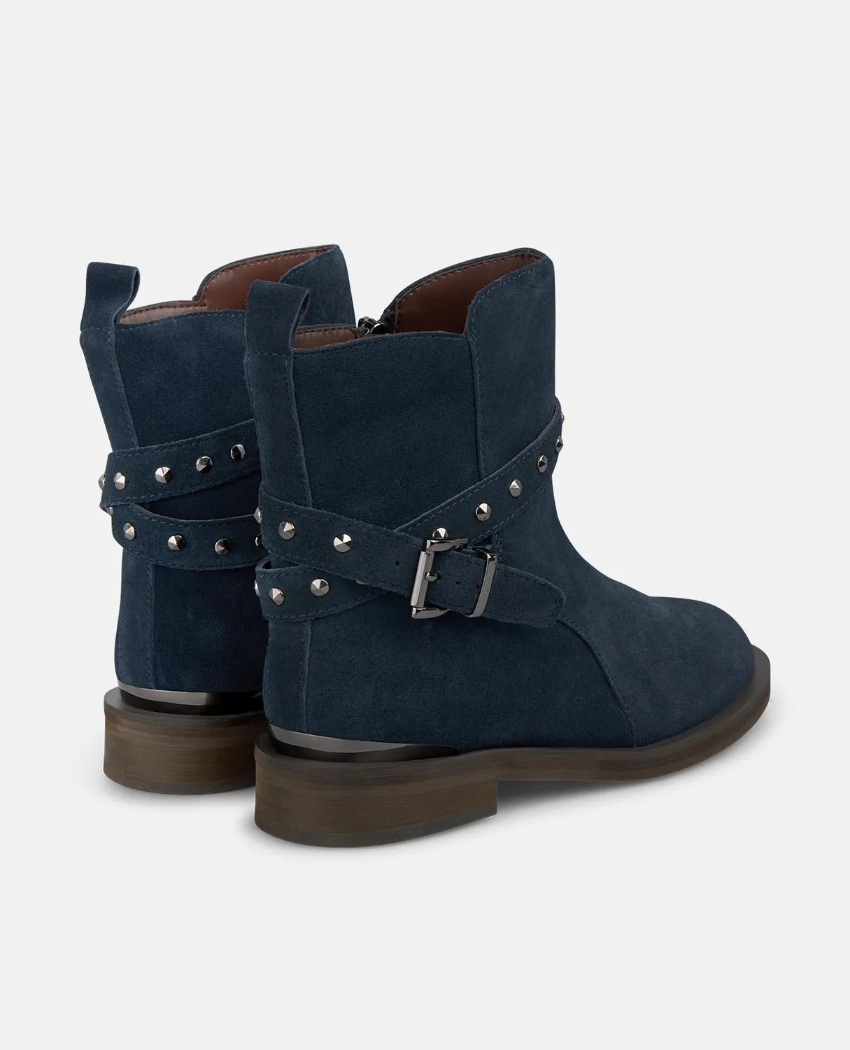 Alma en Pena I2554302 bottines plates bleu marine cloutées