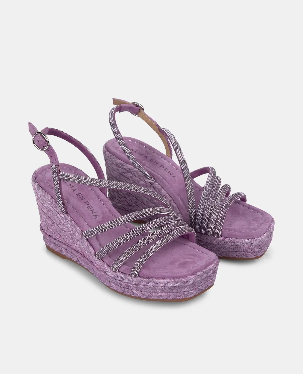 Alma en Pena V2551274 sandales compensées violet 38 strass