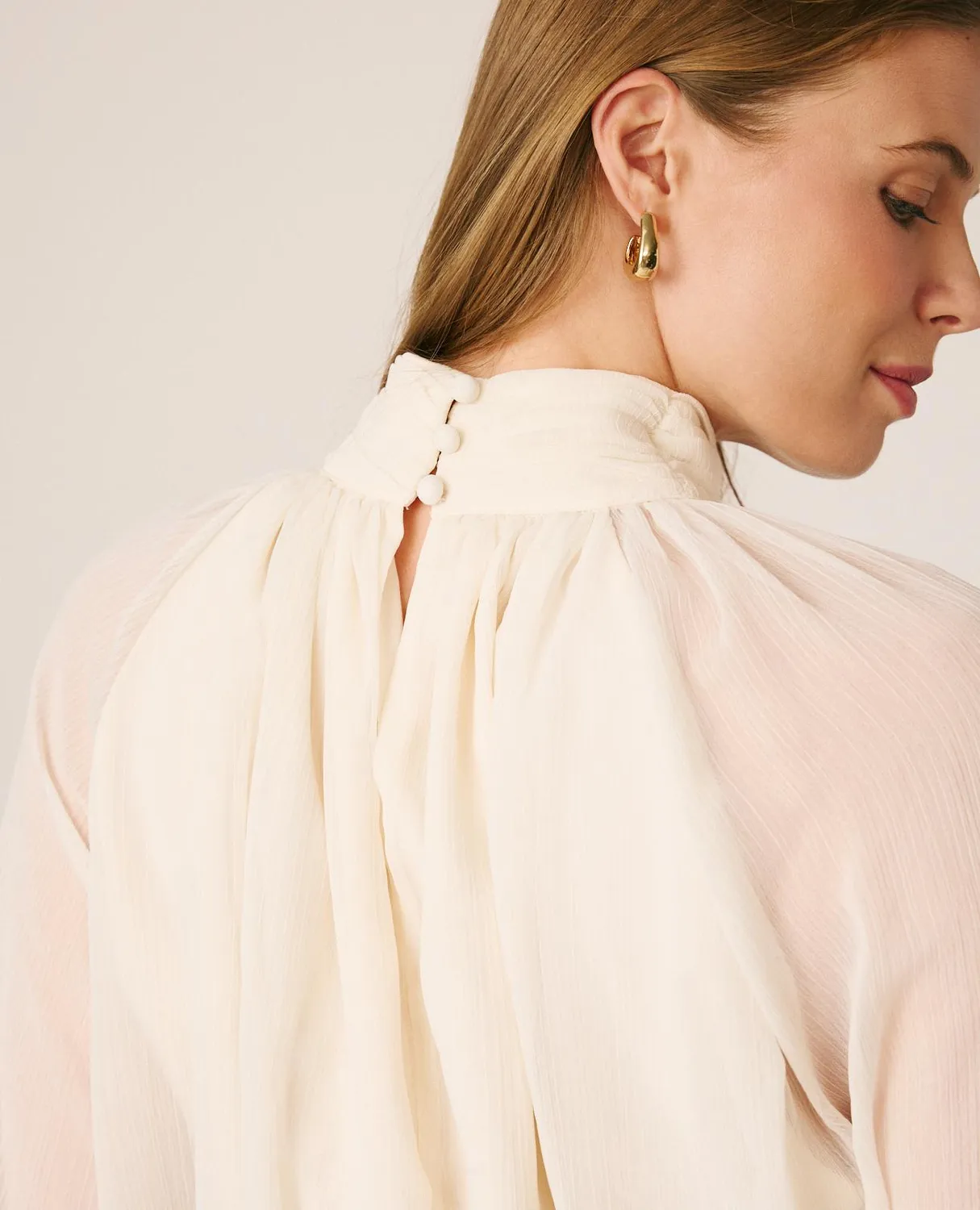 Alma en Pena I26CL0511 blouse gaze blanche drapée