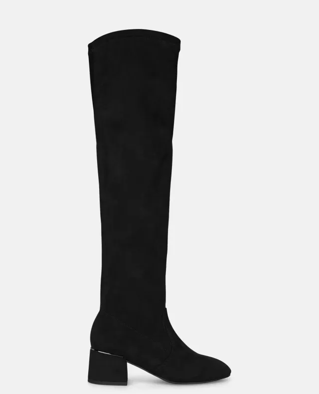 Alma en Pena I2652092C botte haute noire textile talon 5,5 cm