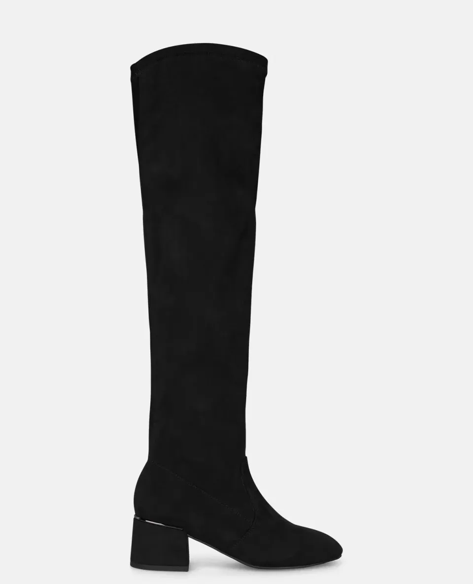 Alma en Pena I2652092C botte haute noire textile talon 5,5 cm