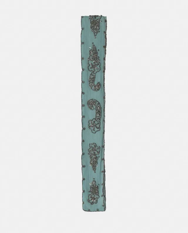 Alma en Pena V26AC105 foulard vert menthe perles 6x200