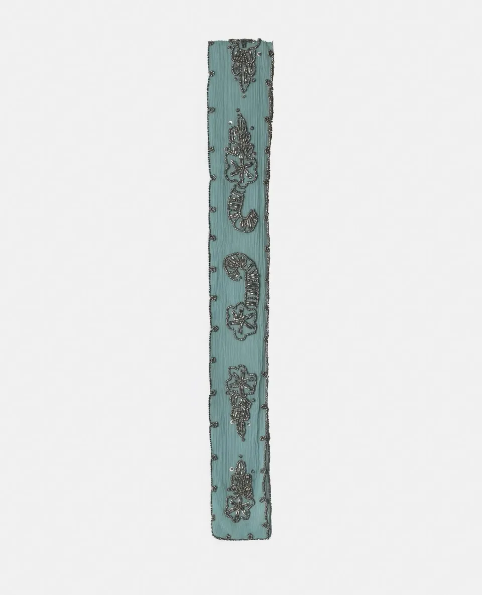 Alma en Pena V26AC105 foulard vert menthe perles 6x200
