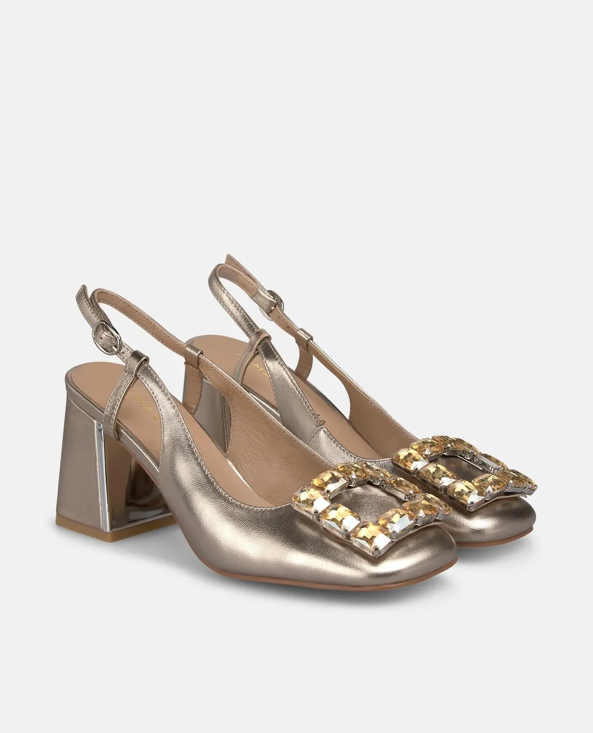 Alma en Pena V261501 escarpins slingback bronze talon 7 cm