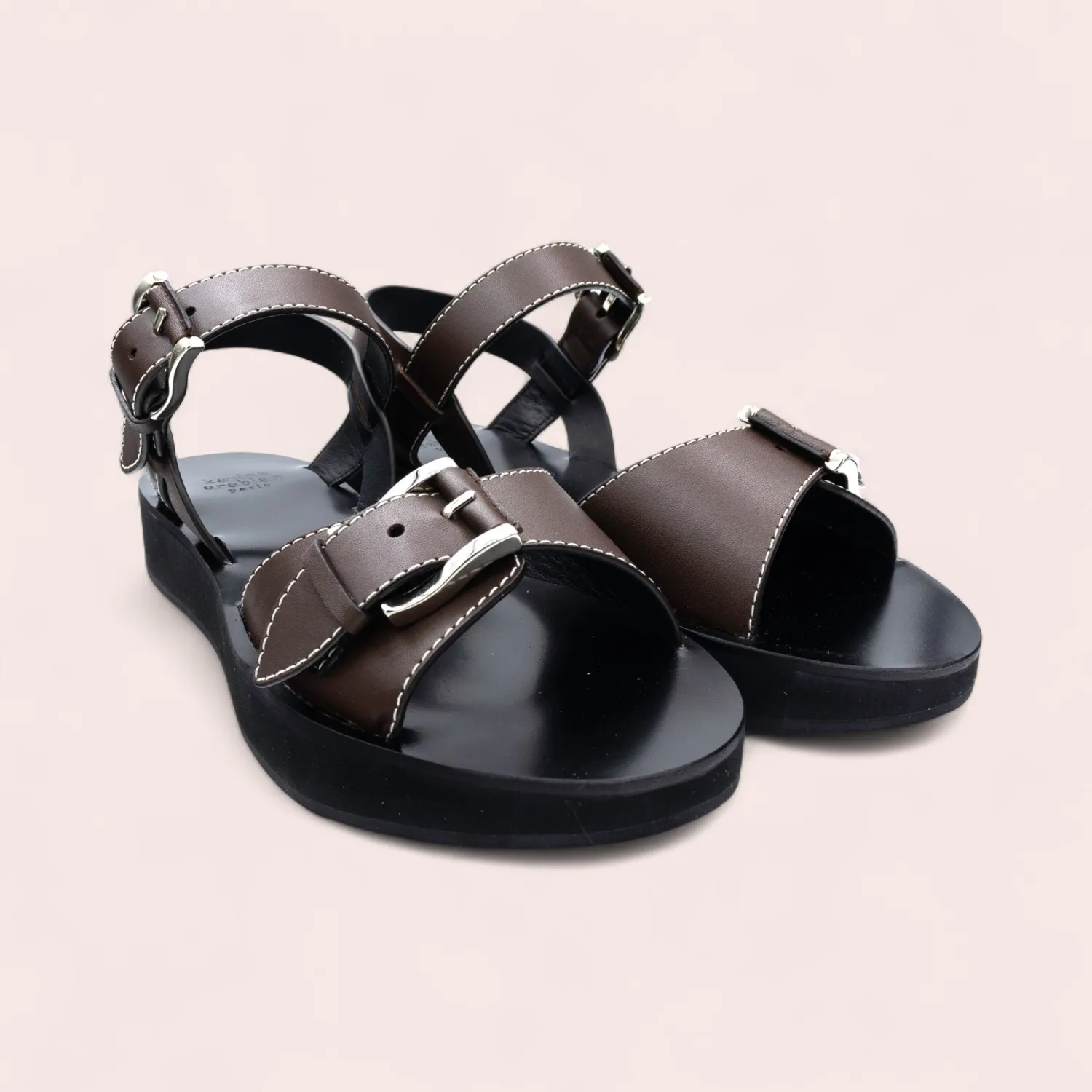 Karine Arabian Tyler sandale cuir marron 25 mm