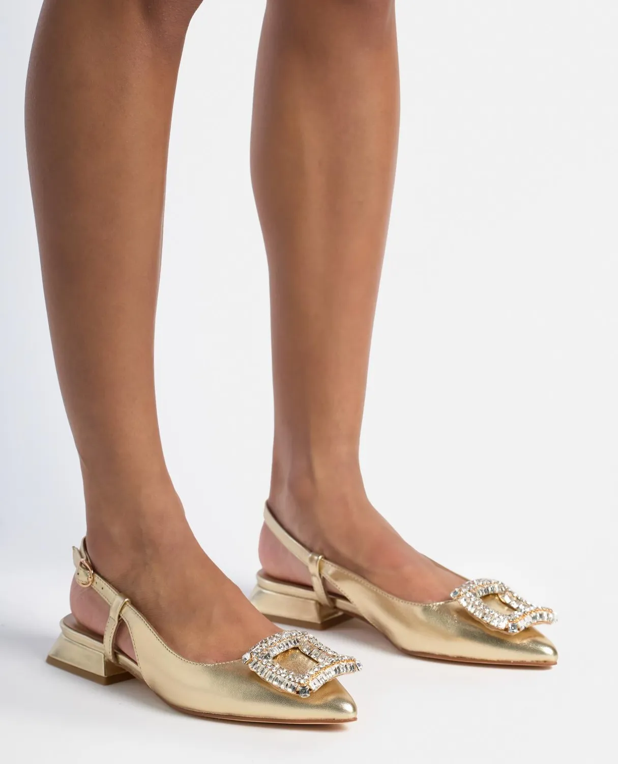 Alma en Pena V250480 ballerines dorées strass 2 cm