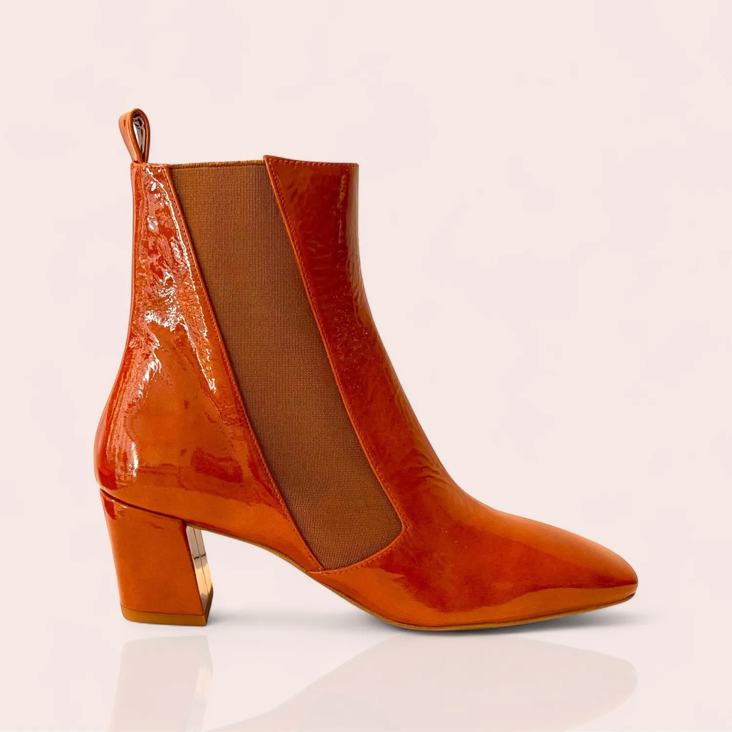 Karine Arabian Tacoma bottine cuir verni noir talon 55mm