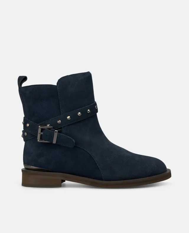 Alma en Pena I2554302 bottines plates bleu marine cloutées