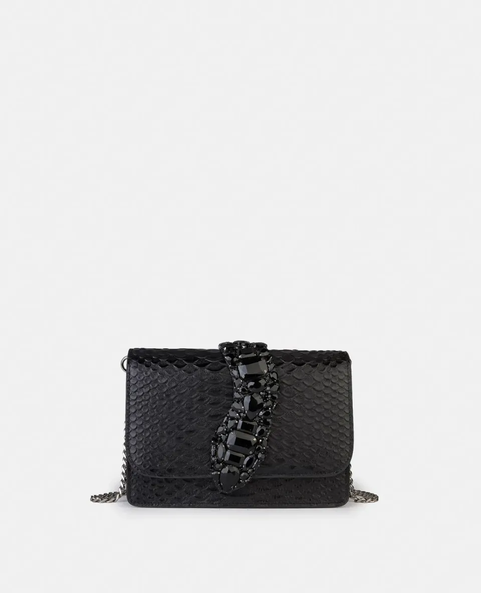 ALMA EN PENA BG104 sac bandoulière cuir noir serpent