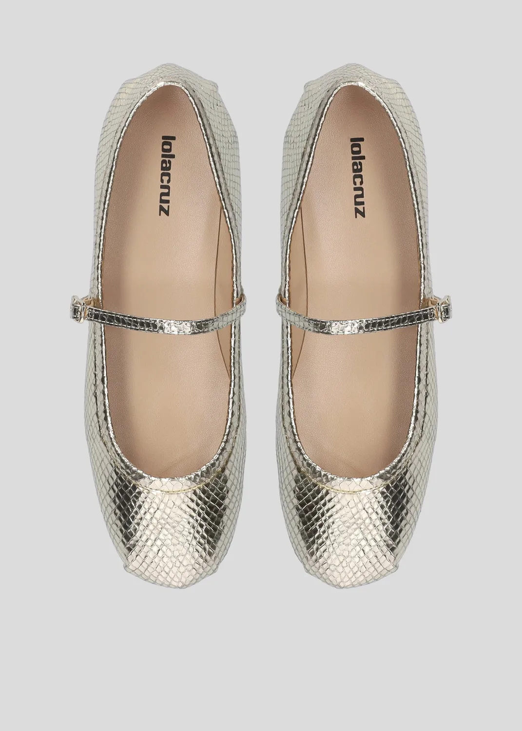 Lola Cruz Rima ballerines platine plates