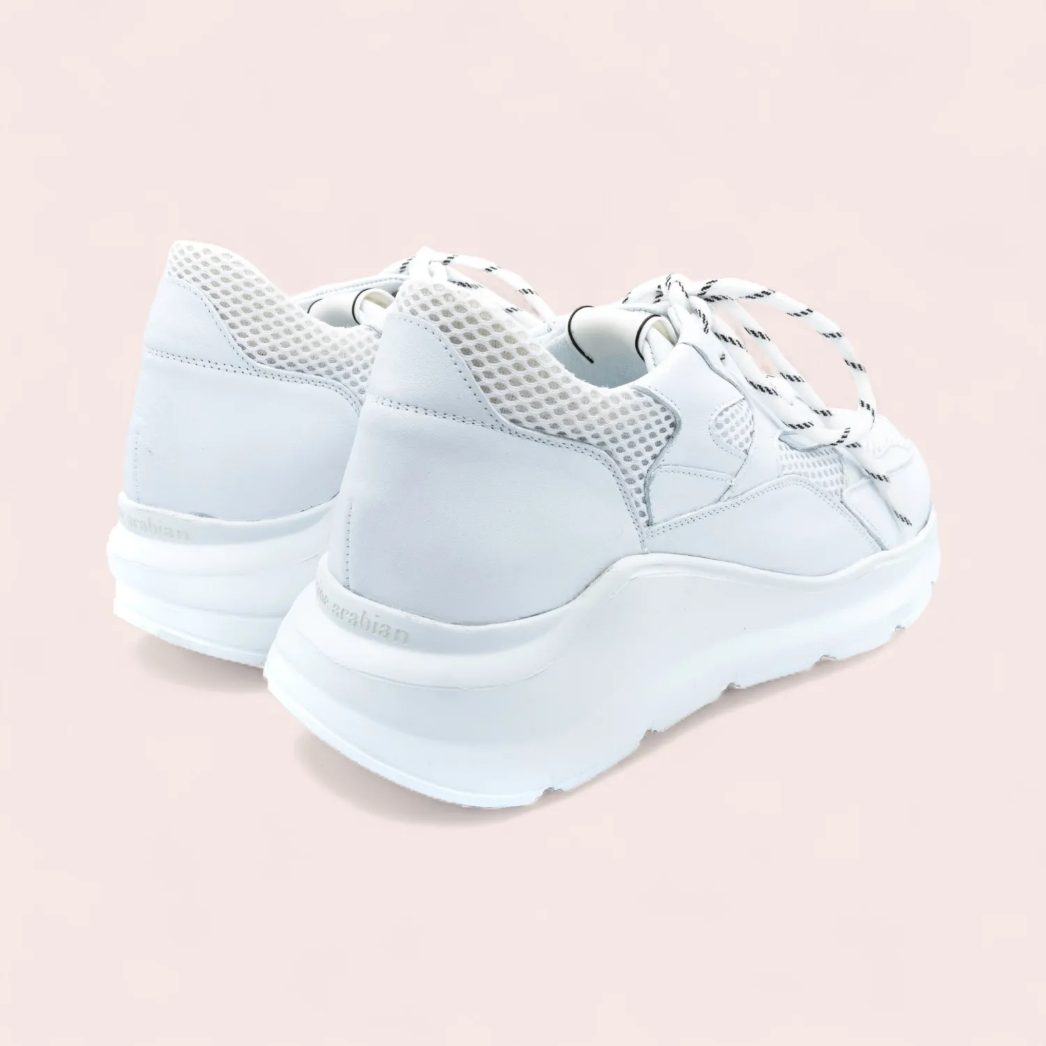 Karine Arabian Manon Sneaker Cuir Blanc Résille