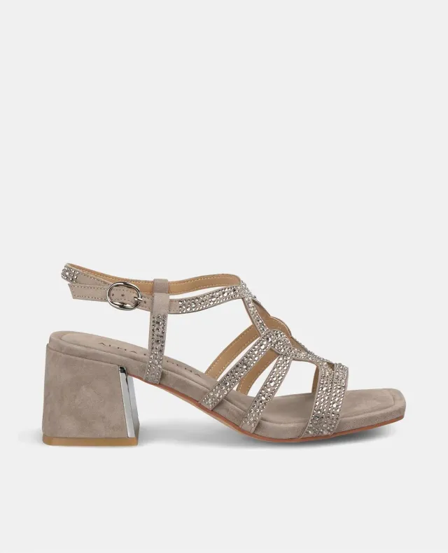 Alma en Pena V2550940 sandales taupe talon large 6 cm