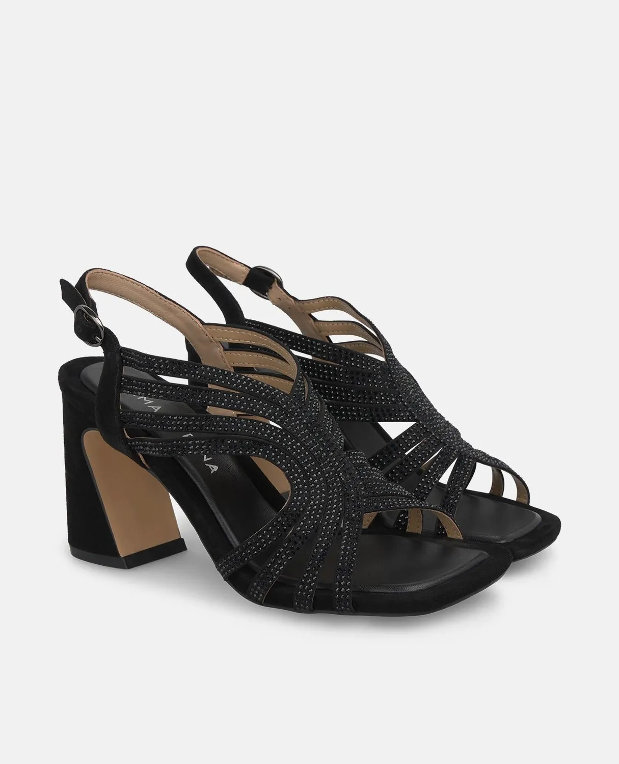 Alma en Pena I250099 sandales noires talon 8,3 cm strass