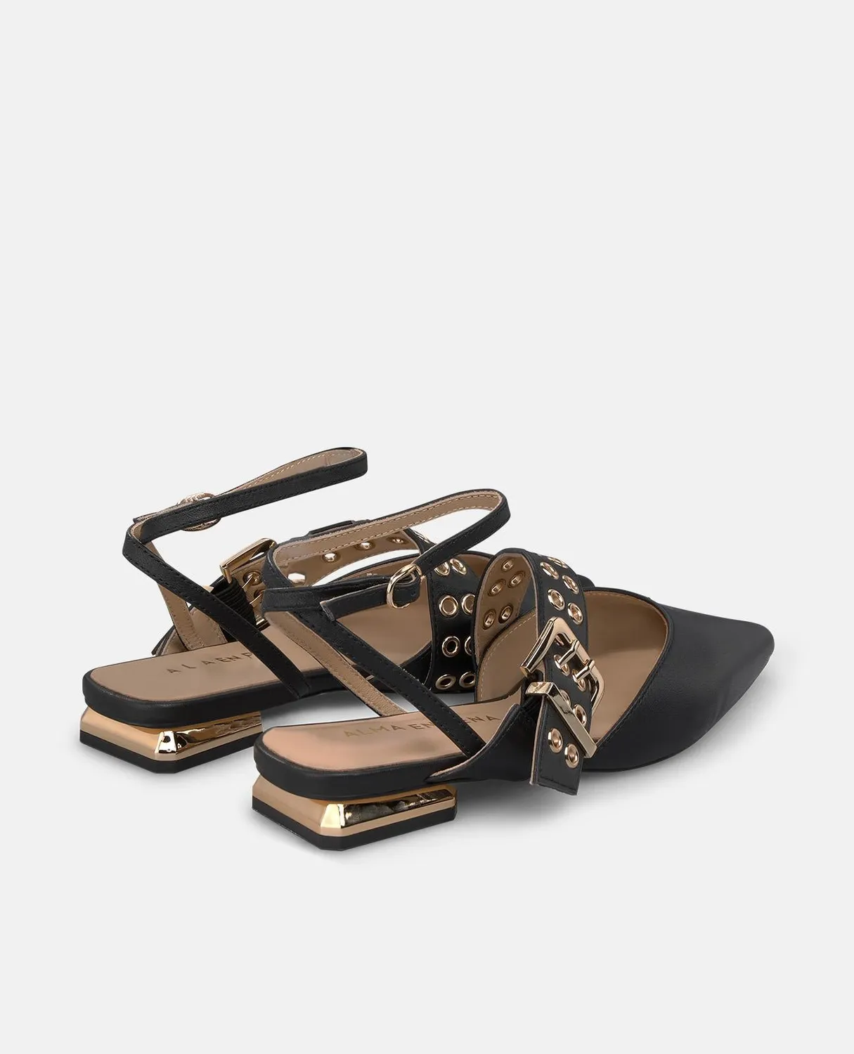Alma en Pena I260106 ballerines napa noir bride cheville